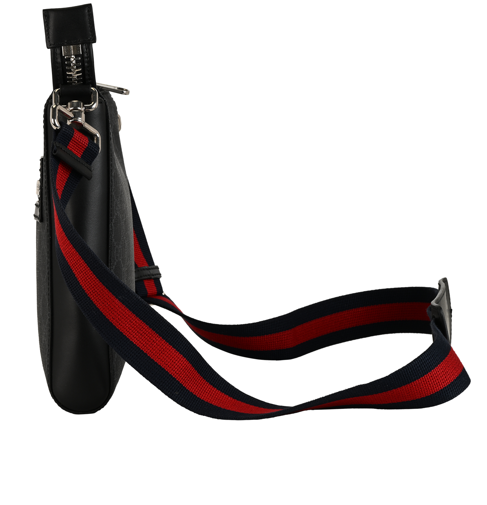 GG Messenger Bag, &pound;520, Handbags, Black, Canvas/Leather, Bottom view